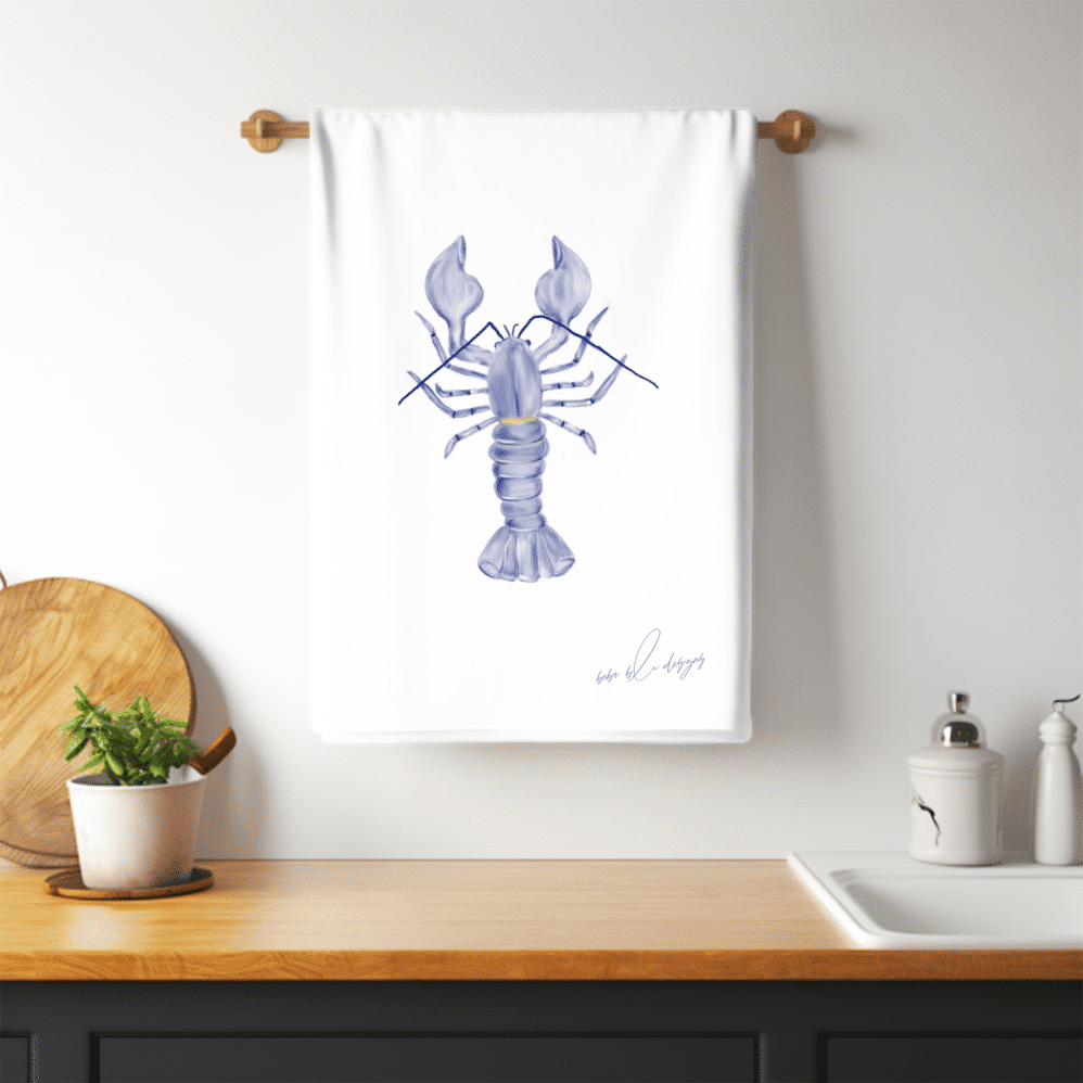 blue lobster towel bar
