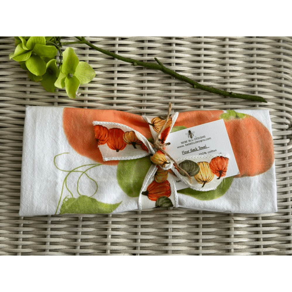 pumpkin patch flour sack towel