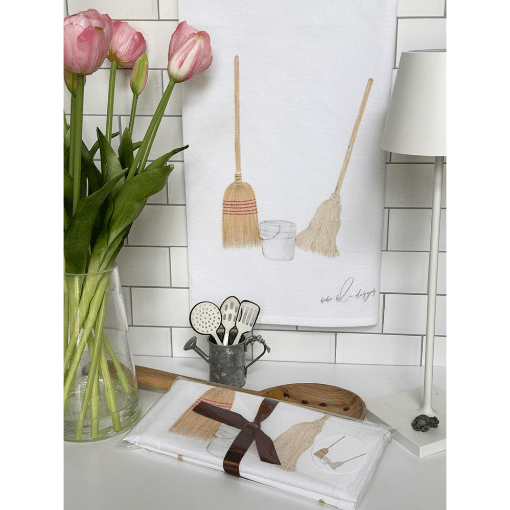 spring cleaning flour sack towel